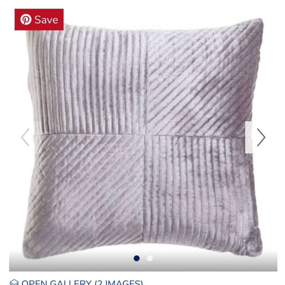 Set of (2) Pier 1 Mason Quilted velvet pillows
